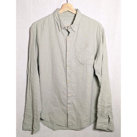 Alex Crane Shirt Mens Large European Linen Button Down Long Sleeve Casual playa - Picture 1 of 3